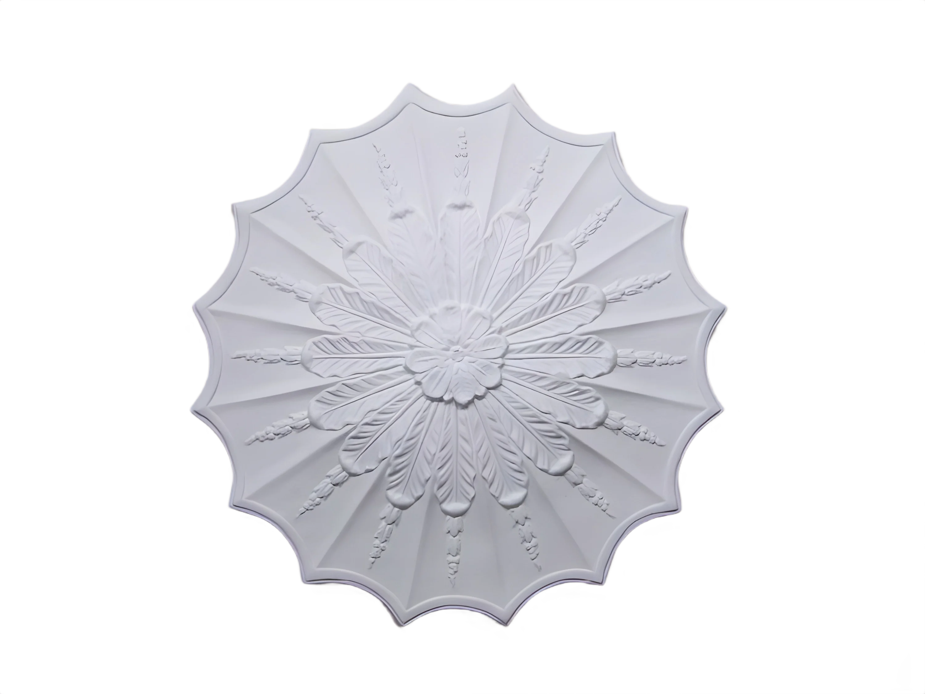 Scalloped Floral Ceiling Rose - Kayvic handmade decorative plasterwork