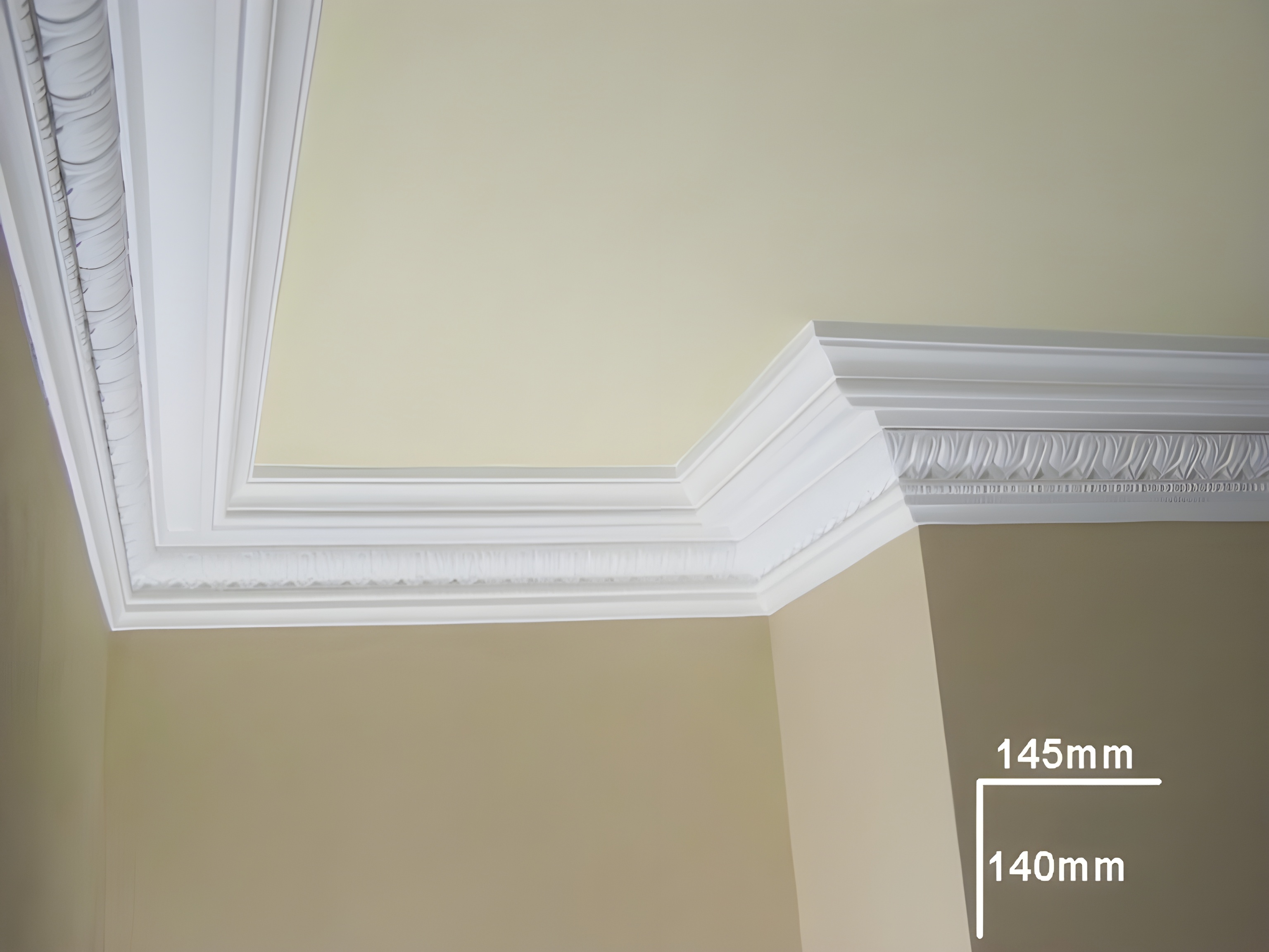 Ribbon & Leaf Cornice - Kayvic handmade cornice plasterwork Wales