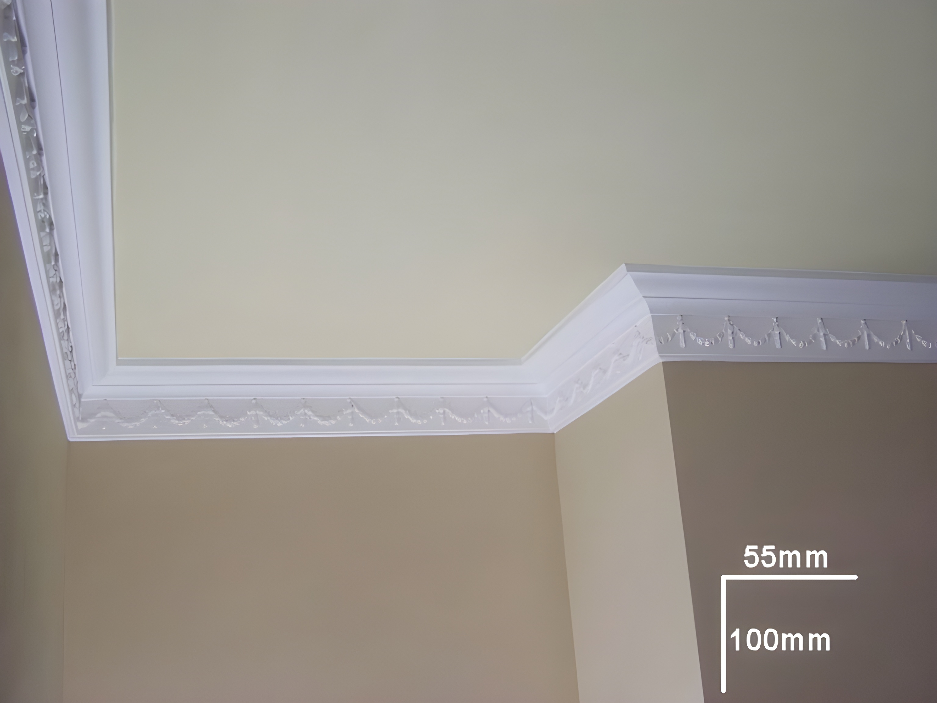 Leaf Swag Cornice - Kayvic handmade cornice plasterwork Wales
