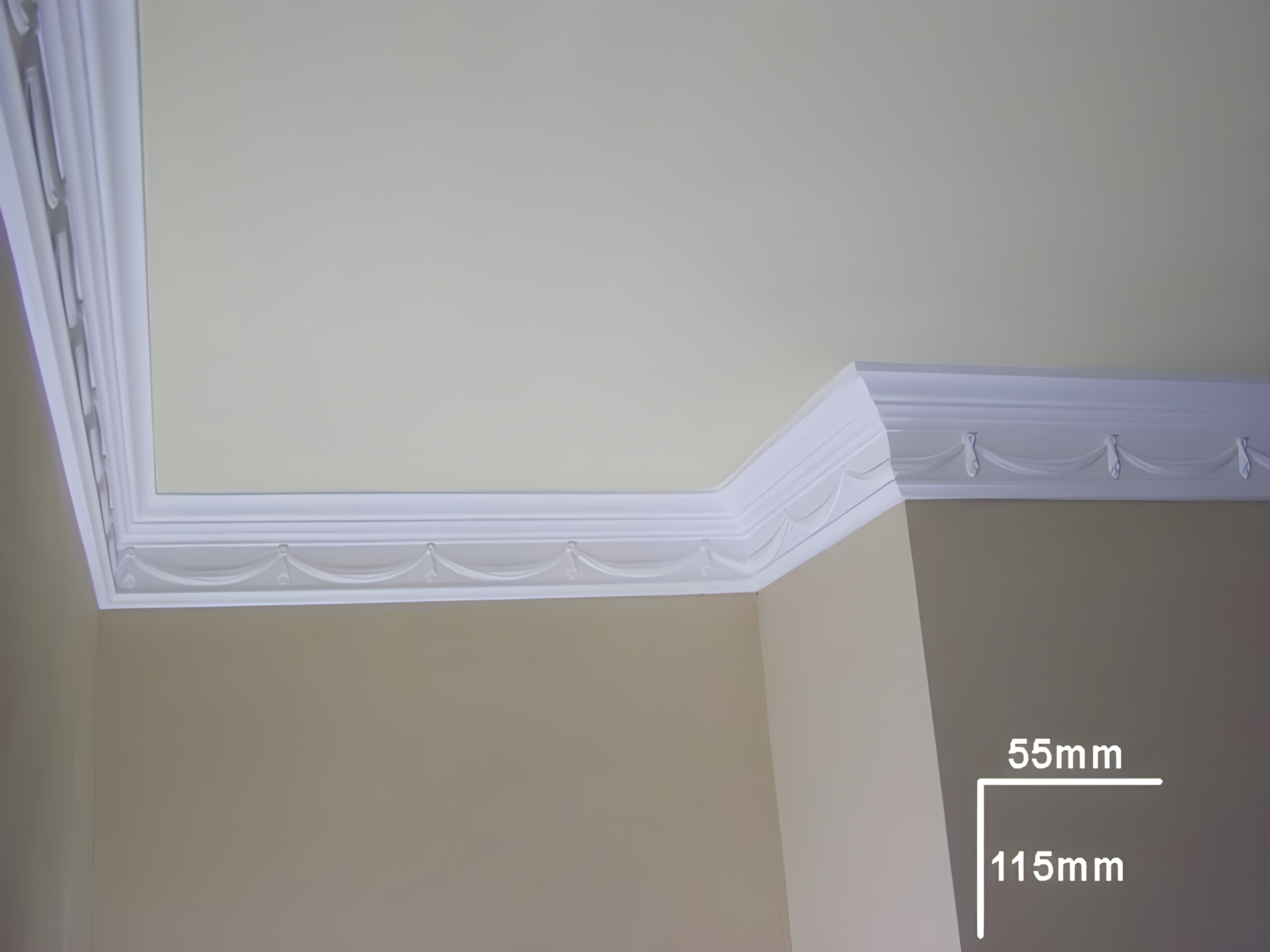 Draped Swag Cornice - Kayvic handmade cornice plasterwork Wales