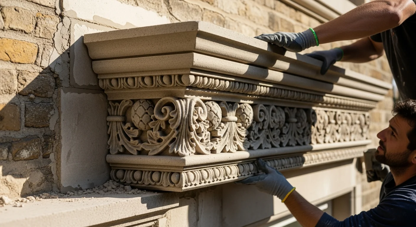 Exterior facade moulding detail
